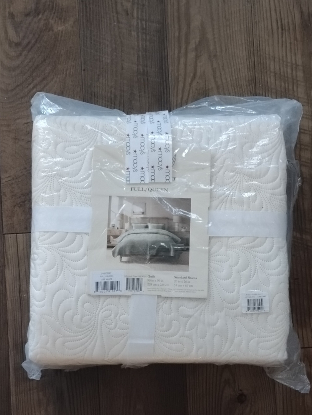 3-Piece Quilted Bedspread - Cream/Off-White